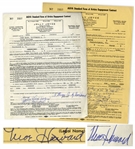 Two January 1959 Contracts Signed by Moe Howard, Who Signs Each The 3 Stooges Co. & Moe Howard -- AGVA Contracts for Three Stooges Performances -- Each Measures 8.5 x 11, Very Good